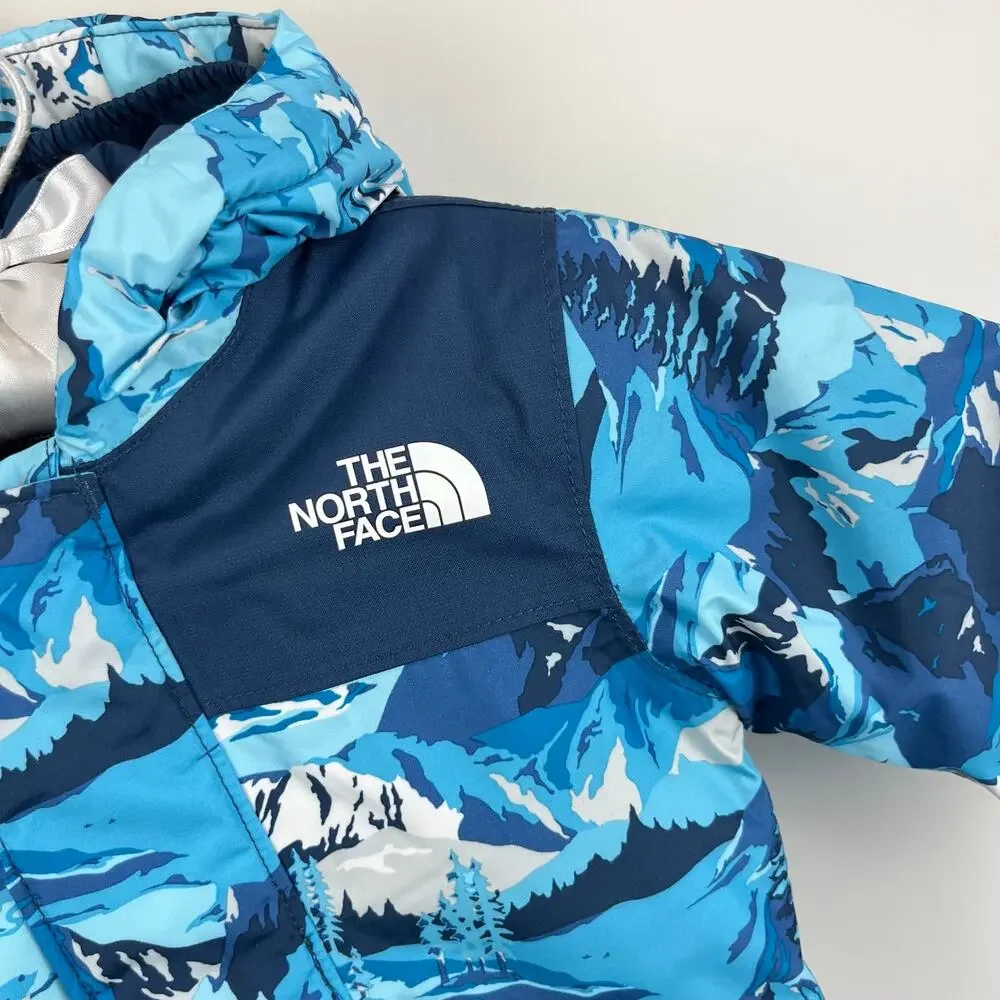 The North Face Baby Freedom Snow Suit Blue Snow Peak Mountains 6-12 Months